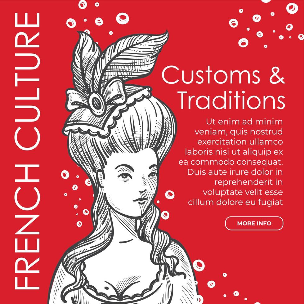 tull och traditioner av franska kultur hemsida vektor