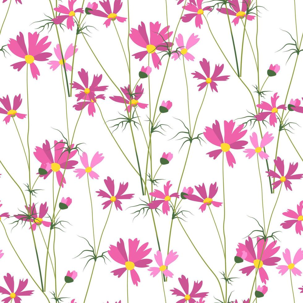 agrostemma rosa vild blomma i blomma mönster vektor