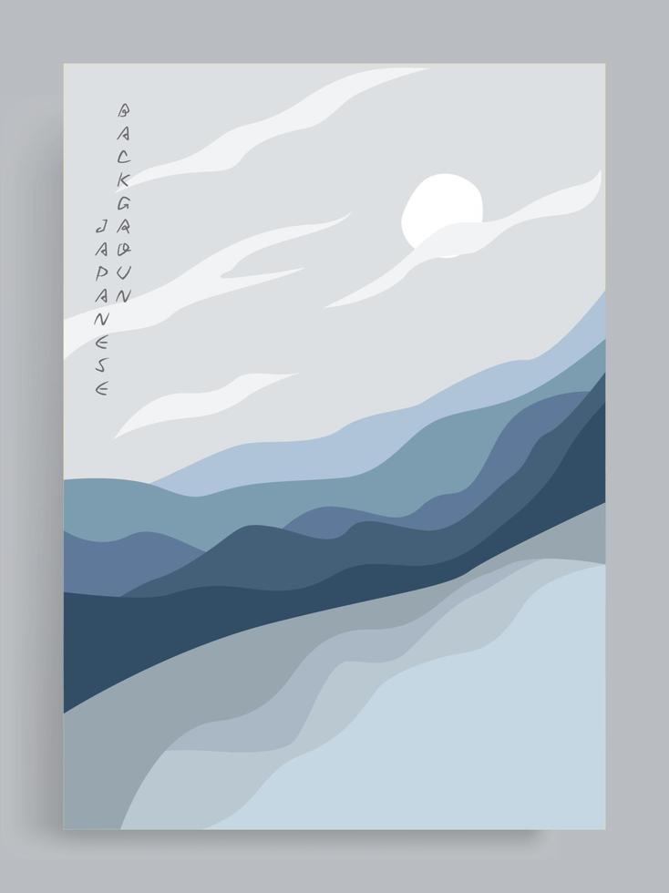 minimalismus japanischer orientalischer stil abstrakter vektor. geeignet für gerahmte Wanddrucke, Buchcover, Poster, Dekoration, Tapeten, Flyer. vektor