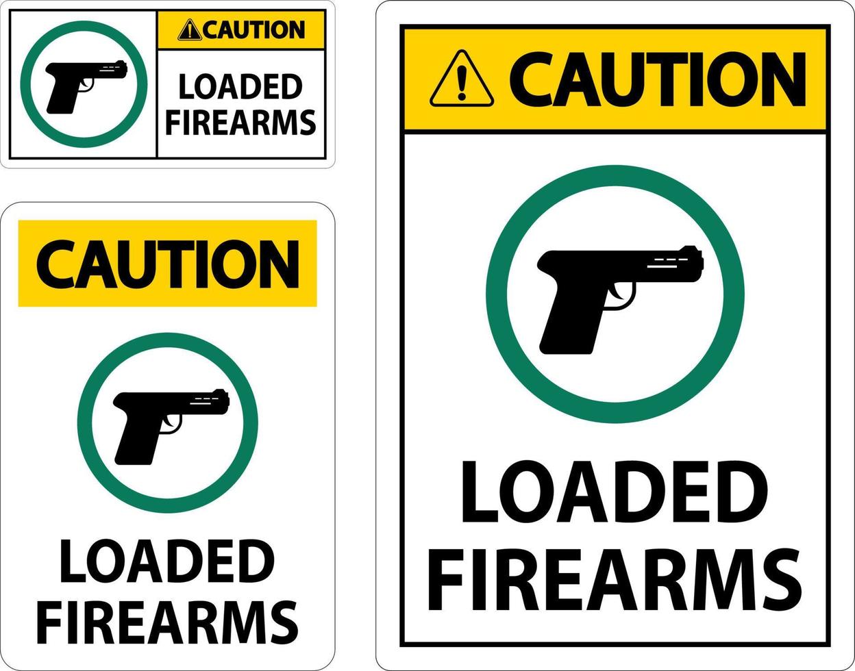 Waffenbesitzer unterschreiben Vorsicht, geladene Schusswaffen vektor