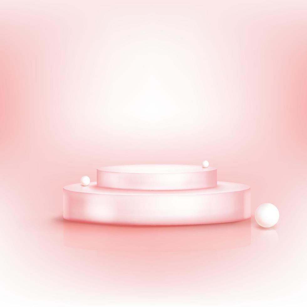 rosa 3d podium modell visa bakgrund för visning en mängd av Produkter. vektor