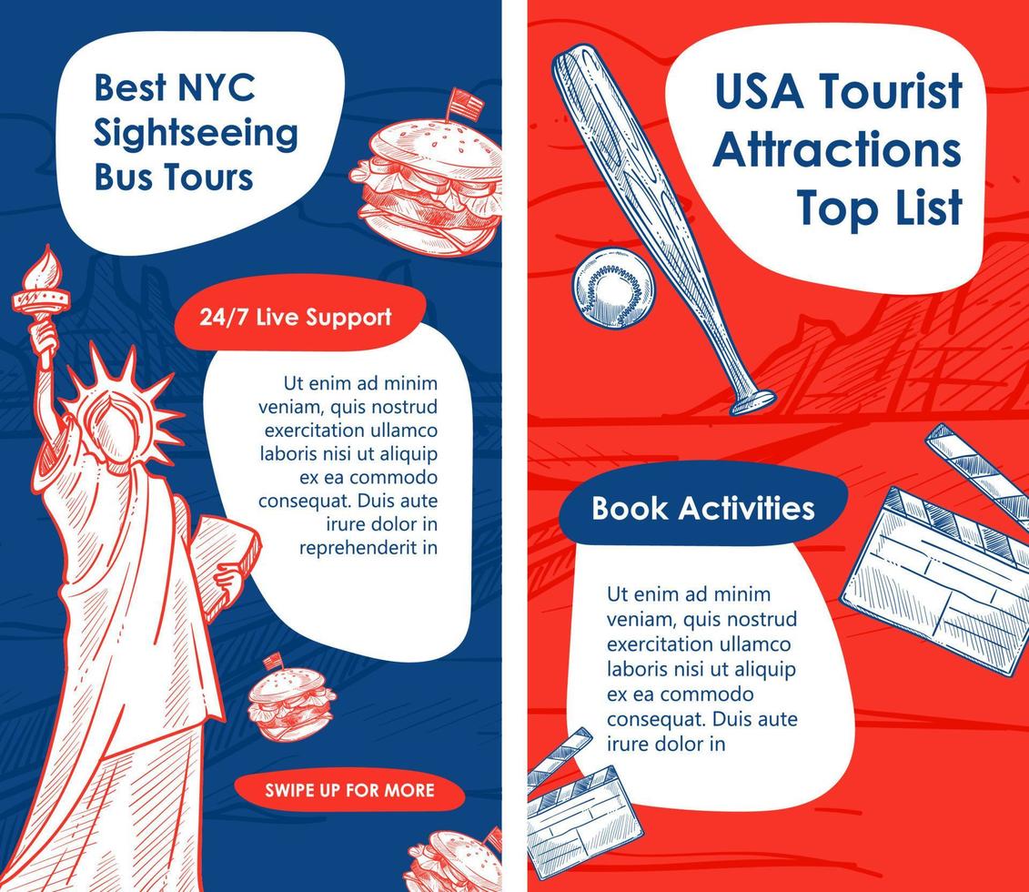 Liste der besten Sightseeing-Bustouren in NYC vektor