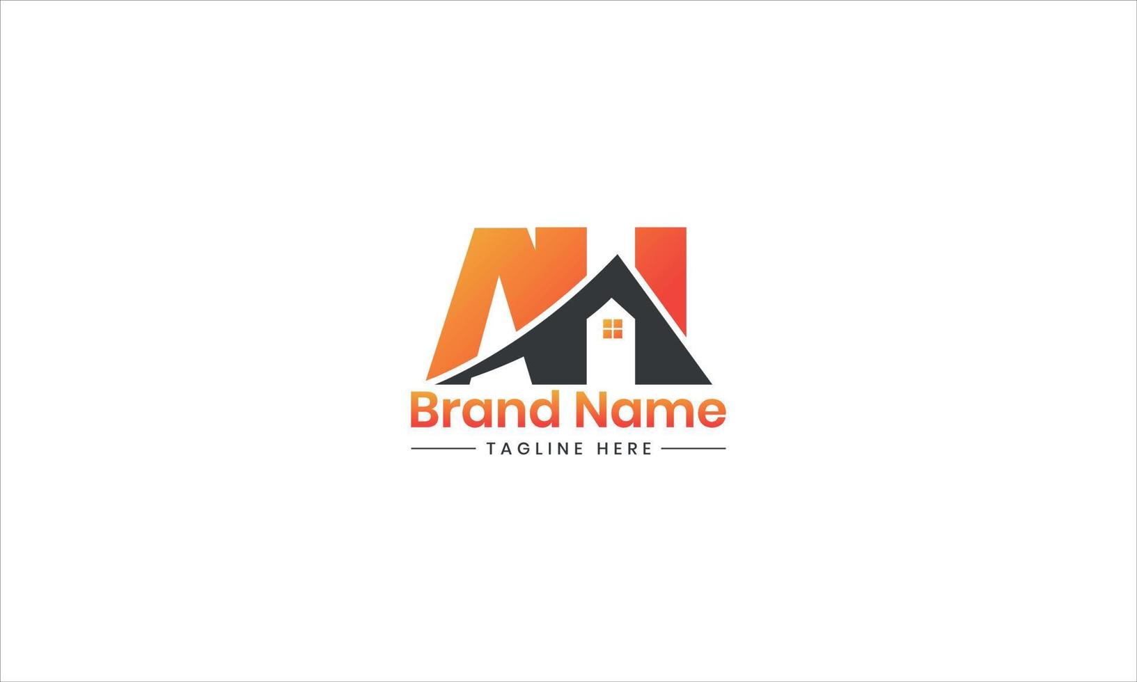 ah anfängliches monogrammlogo mit formstil, immobilienlogo-designideen pro vektor