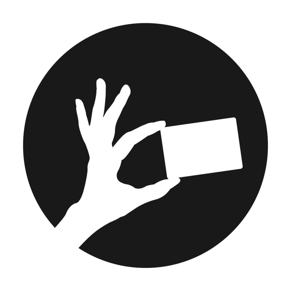 logo-hand, die kartenillustrationsdesign hält vektor