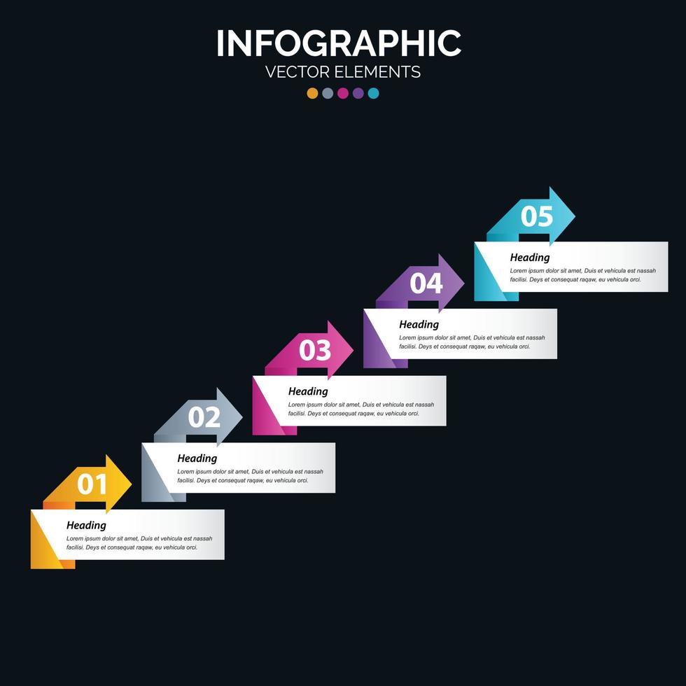 5 alternativ infographics diagram årlig Rapportera webb design företag begrepp steg eller processer vektor