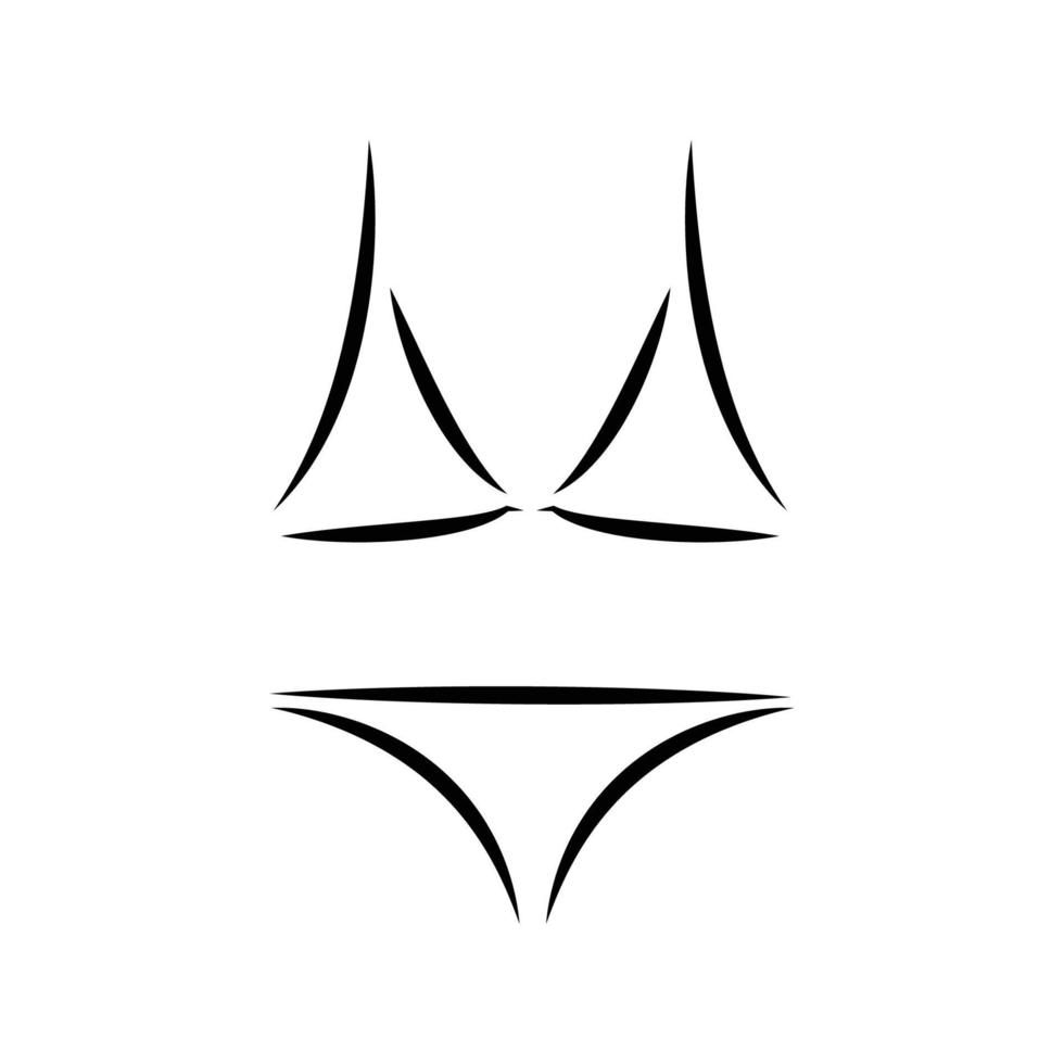 Badeanzüge oder Bikini-Symbol isoliert auf weißem Hintergrund vektor