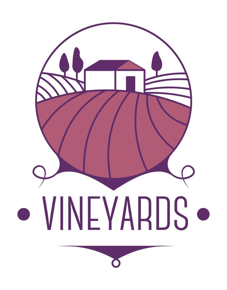 vin meter, bruka med fält vinodling och vintillverkare vektor