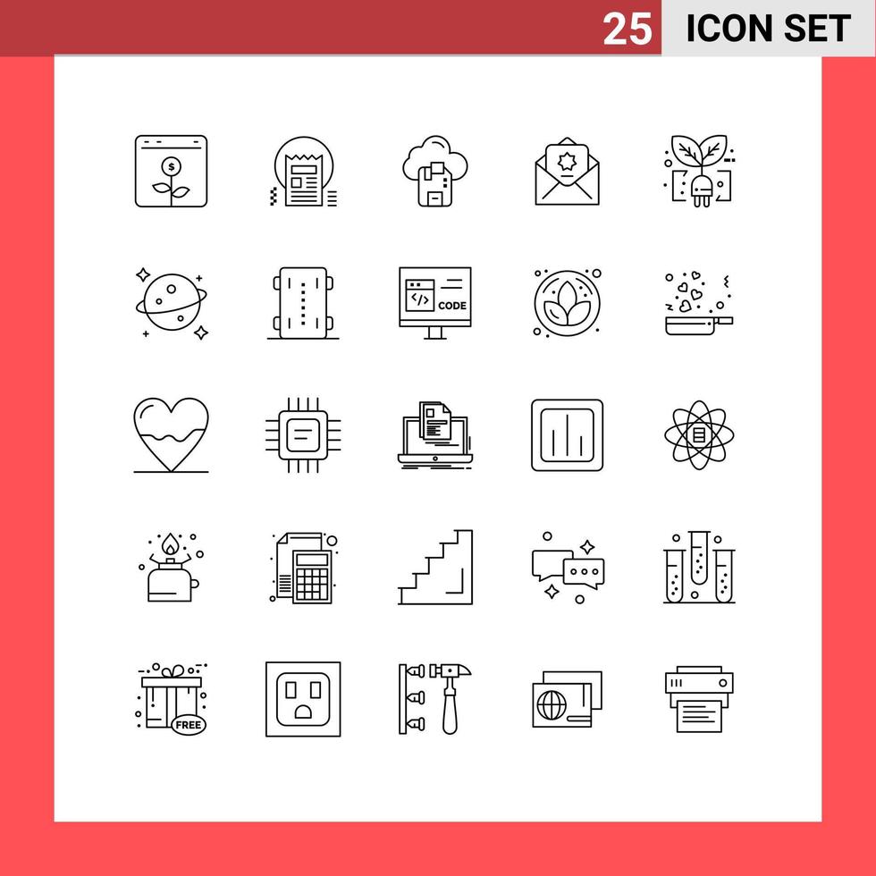 modern uppsättning av 25 rader och symboler sådan som post kuvert Nyheter donation sd redigerbar vektor design element