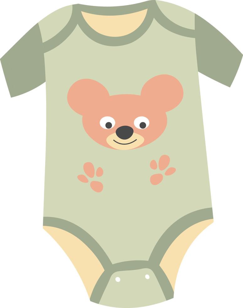 Einteiler, Kostüm für Neugeborene und erwachsene Kinder. Isolierte Kleidung mit Waldtierdruck, kleine Größe für Kleinkinder. Mode und Trends für Kiddo. Vektor in der flachen Artillustration