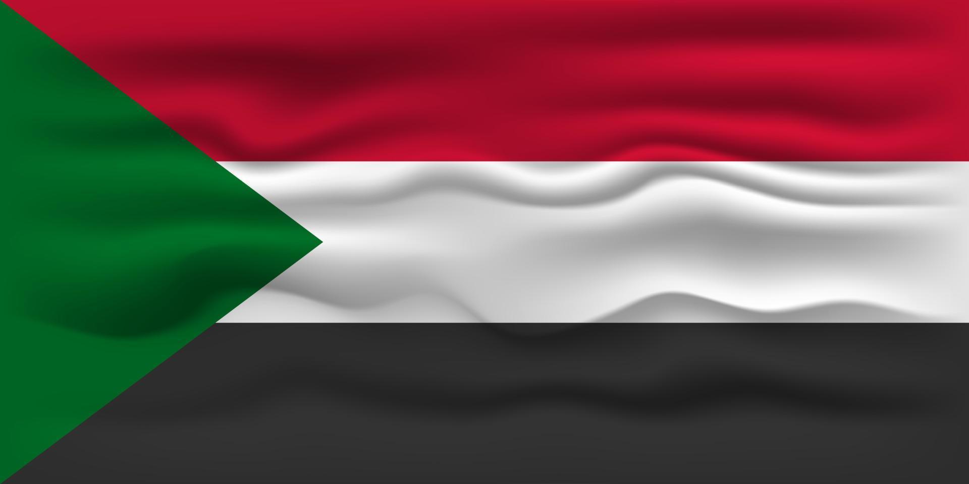 Wehende Flagge des Landes Sudan. Vektor-Illustration. vektor
