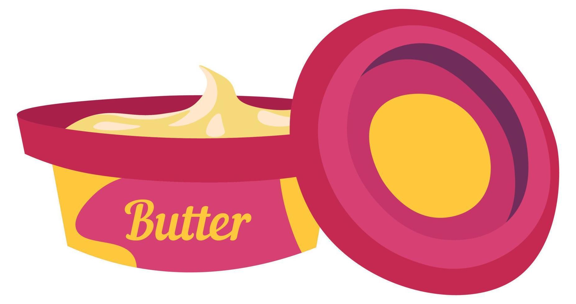 Buttercremepaket, Milchproduktlebensmittelvektor vektor