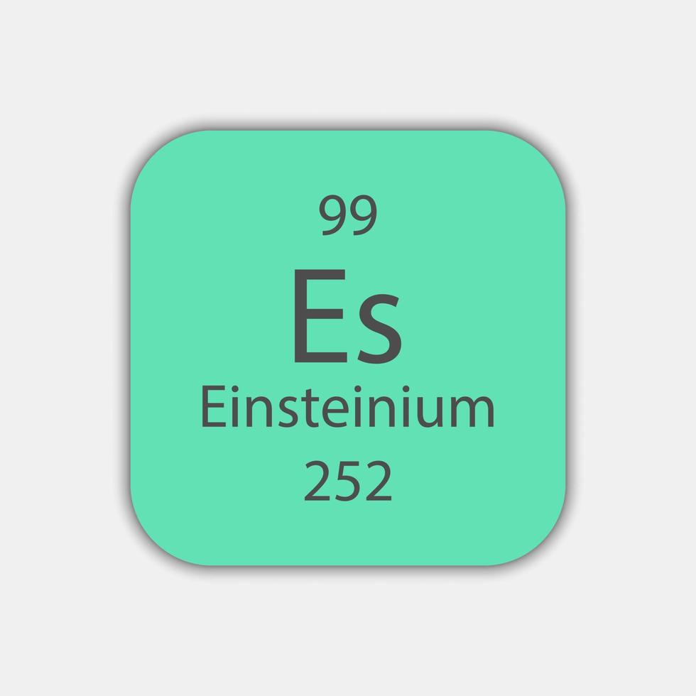 Einsteinium-Symbol. chemisches Element des Periodensystems. Vektor-Illustration. vektor