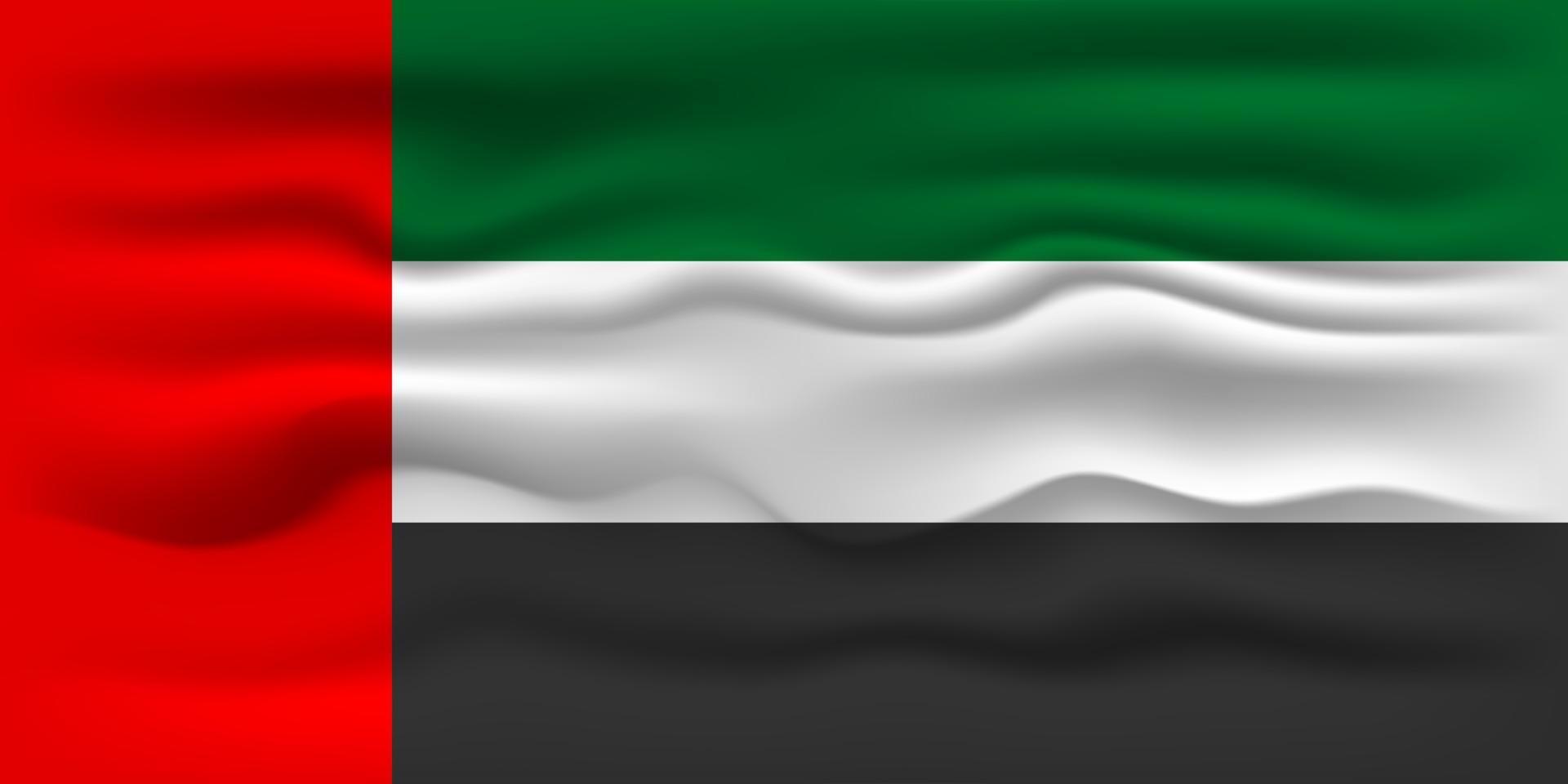 schwenkende Flagge des Landes Vereinigte Arabische Emirate. Vektor-Illustration. vektor