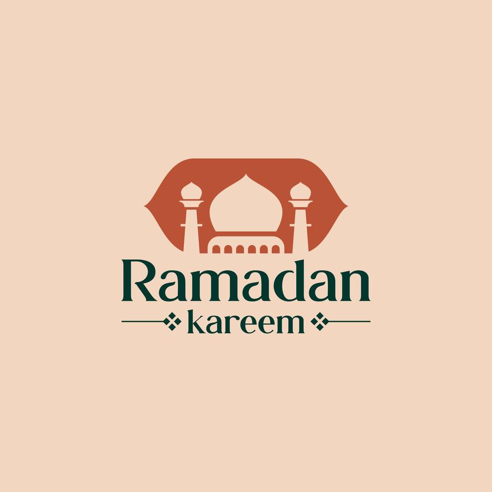 Ramadan-Logo-Konzeptvektor. islamisches Logo, Logo-Abzeichen mit Moschee, islamisches religiöses Logo vektor