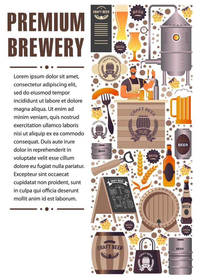 Premium-Brauerei, Craft Beer für Kneipen und Bars vektor