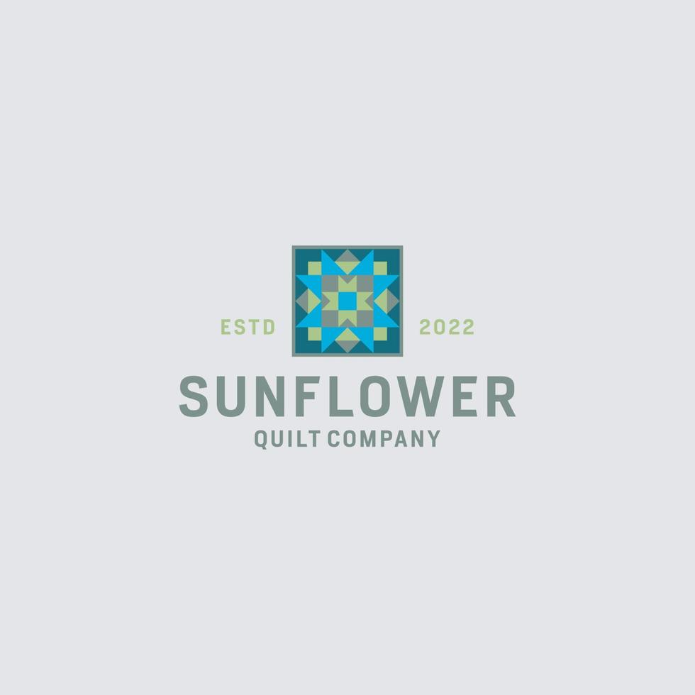 Sonnenblumen-Vektor-Logo-Design-Konzept mit Leertaste zum Schreiben von Text vektor