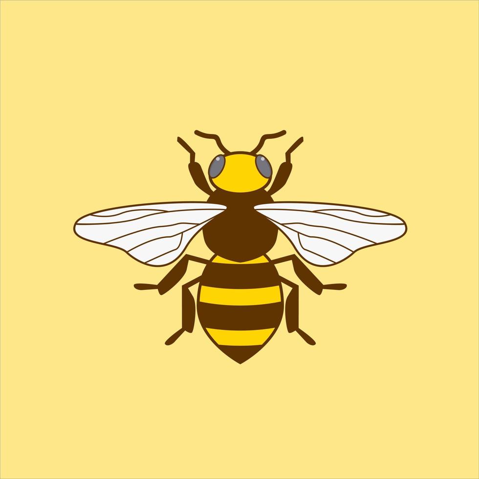 flache designvektorillustration der honigbiene. süße Hummel. Hummel-Charakter-Logo-Maskottchen vektor