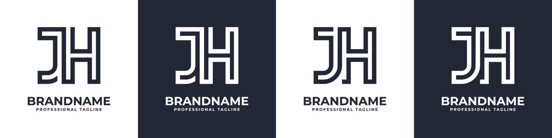 buchstabe jh oder hj globales technologie-monogramm-logo, geeignet für jedes geschäft mit jh- oder hj-initialen. vektor