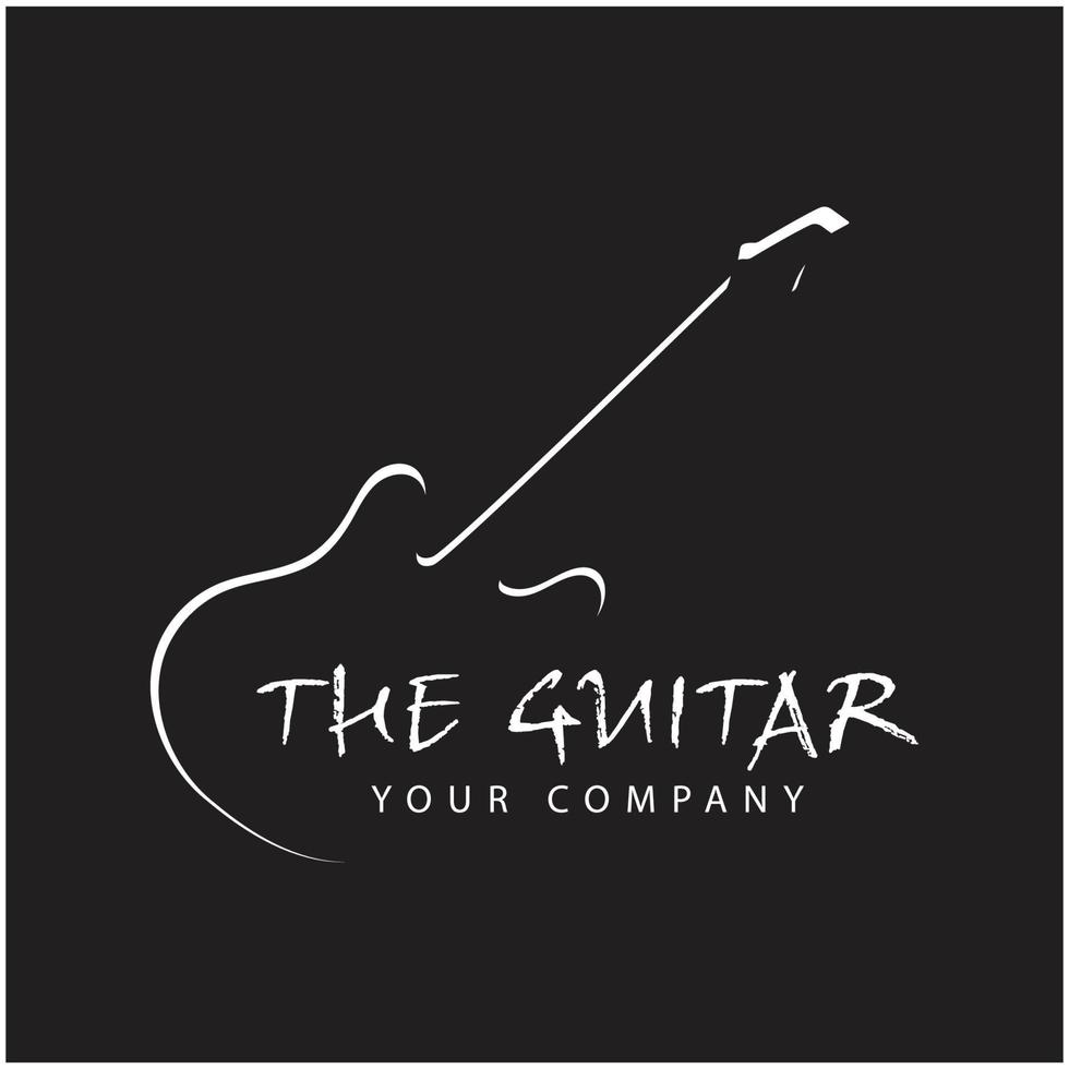 Gitarre Illustration Logo Design Vektor und Symbol