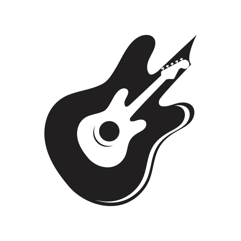 gitarr illustration logotyp design vektor och symbol