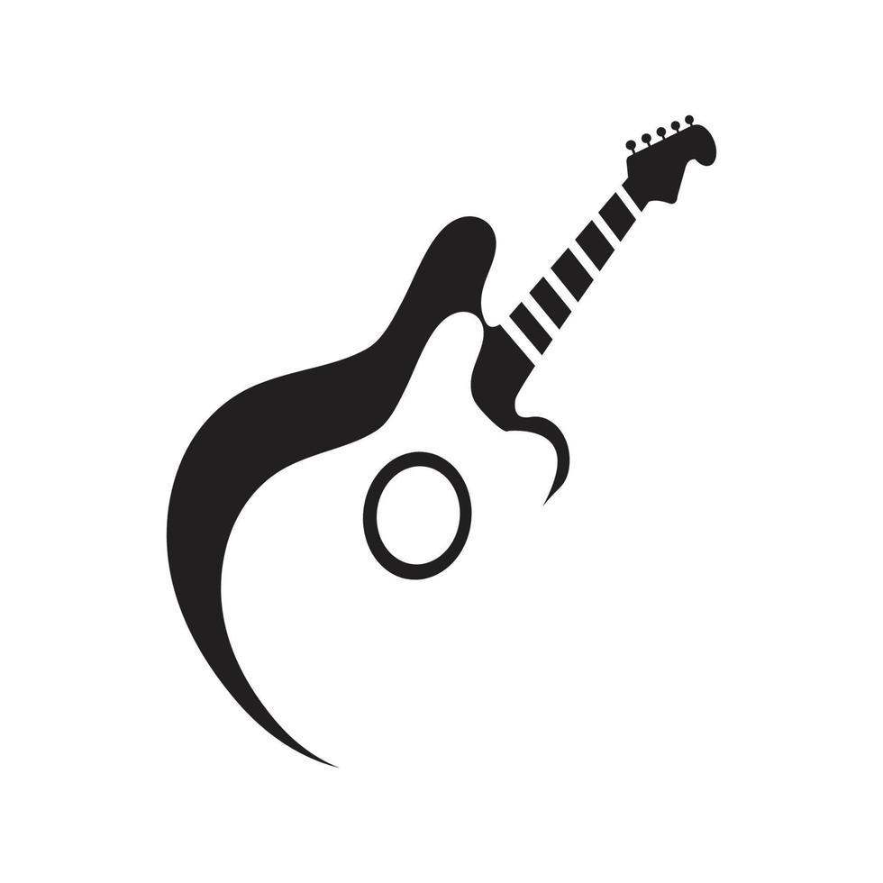 Gitarre Illustration Logo Design Vektor und Symbol