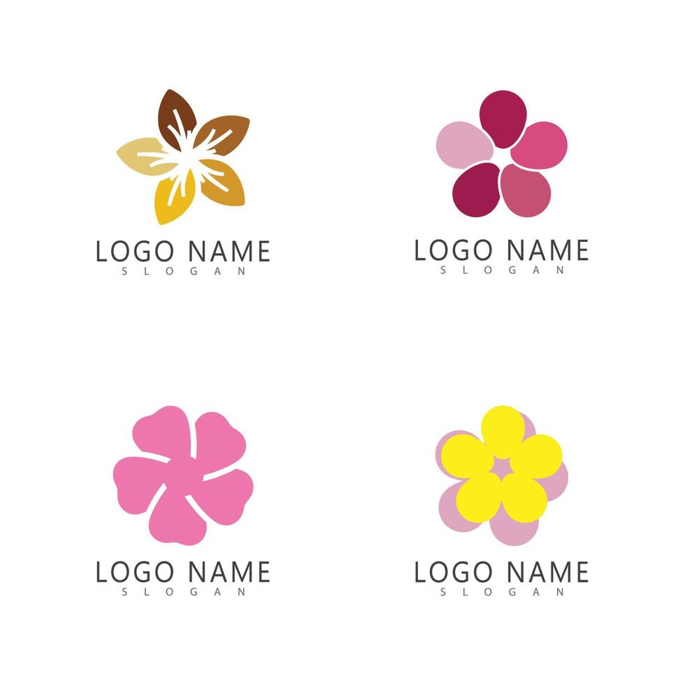 skönhet plumeria ikon blommor design illustration symbol vektor