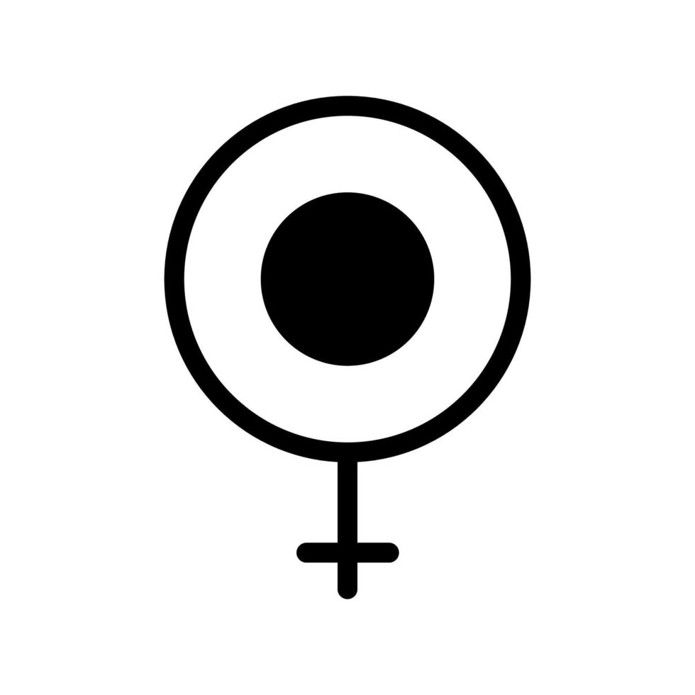 Ikonenlinie des weiblichen Geschlechts lokalisiert auf weißem Hintergrund. schwarzes, flaches, dünnes Symbol im modernen Umrissstil. Lineares Symbol und bearbeitbarer Strich. einfache und pixelgenaue strichvektorillustration vektor