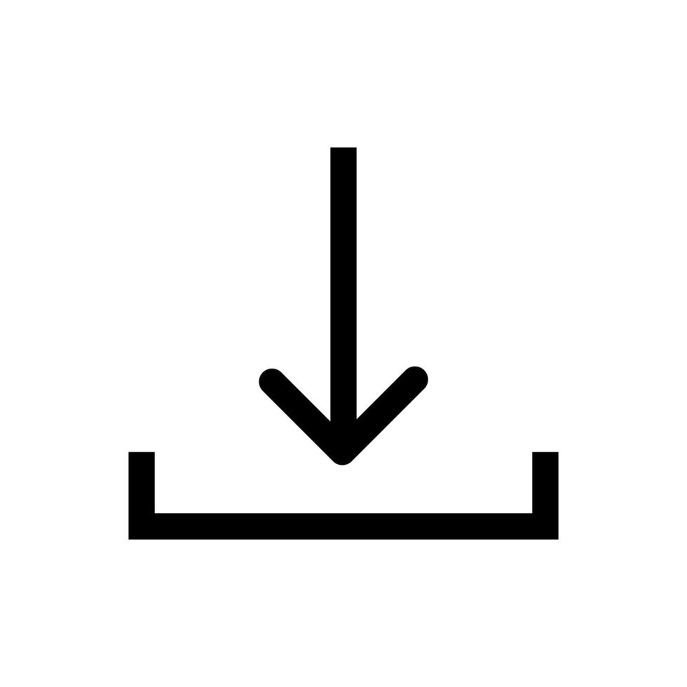 ladda ner data ikon linje isolerat på vit bakgrund. svart platt tunn ikon på modern översikt stil. linjär symbol och redigerbar stroke. enkel och pixel perfekt stroke vektor illustration