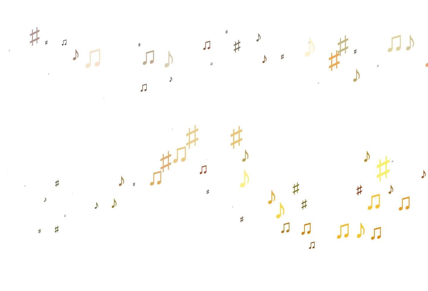 hellorange Vektorvorlage mit musikalischen Symbolen. vektor