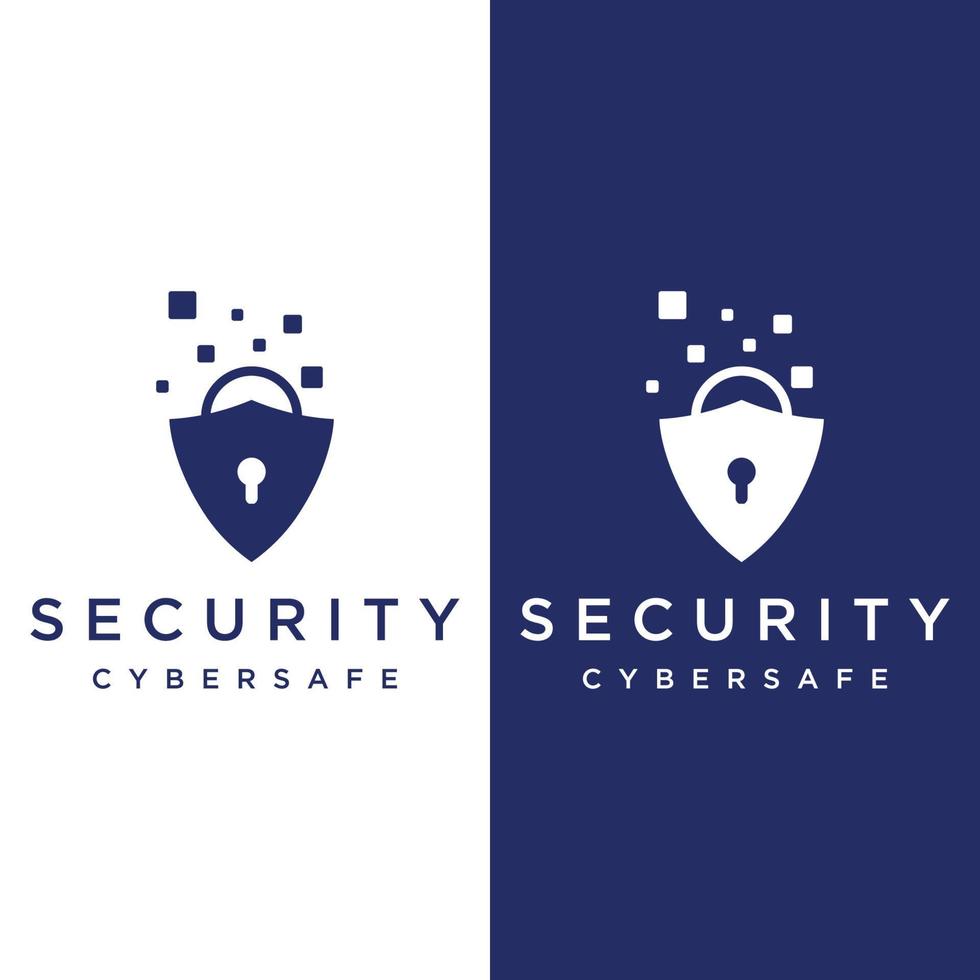 Creative Technology Digital Cyber Security Logo Template Design mit modernem Schild- und Schlüsselschutzkonzept. Logo für Business, Digital und Technologie. vektor