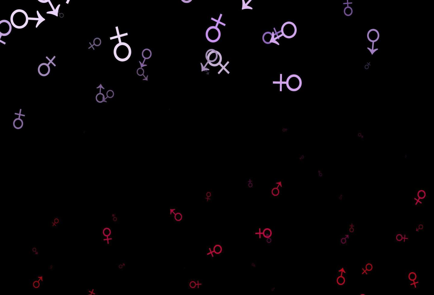 dunkelviolette Vektorvorlage mit Symbolen für Mann und Frau. vektor