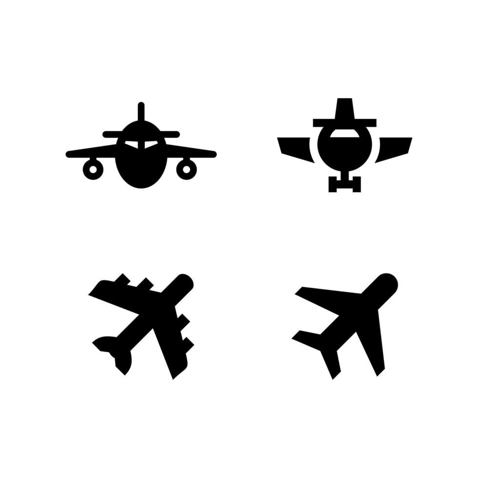 Flugzeug-Icon-Set einfaches Design vektor