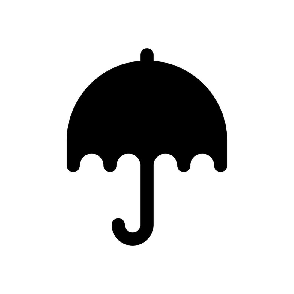flaches Vektorsymbol des Regenschirms isoliert auf weißem Hintergrund. vektor