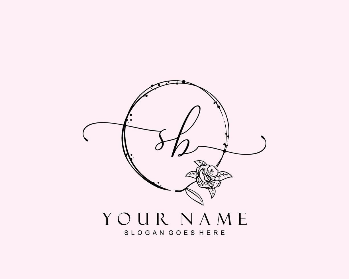 anfängliches SB-Schönheitsmonogramm und elegantes Logo-Design, Handschrift-Logo der Erstunterschrift, Hochzeit, Mode, Blumen und Pflanzen mit kreativer Vorlage. vektor