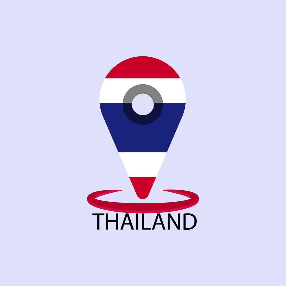 Karte von Thailand mit dem Bild der Nationalflagge vektor