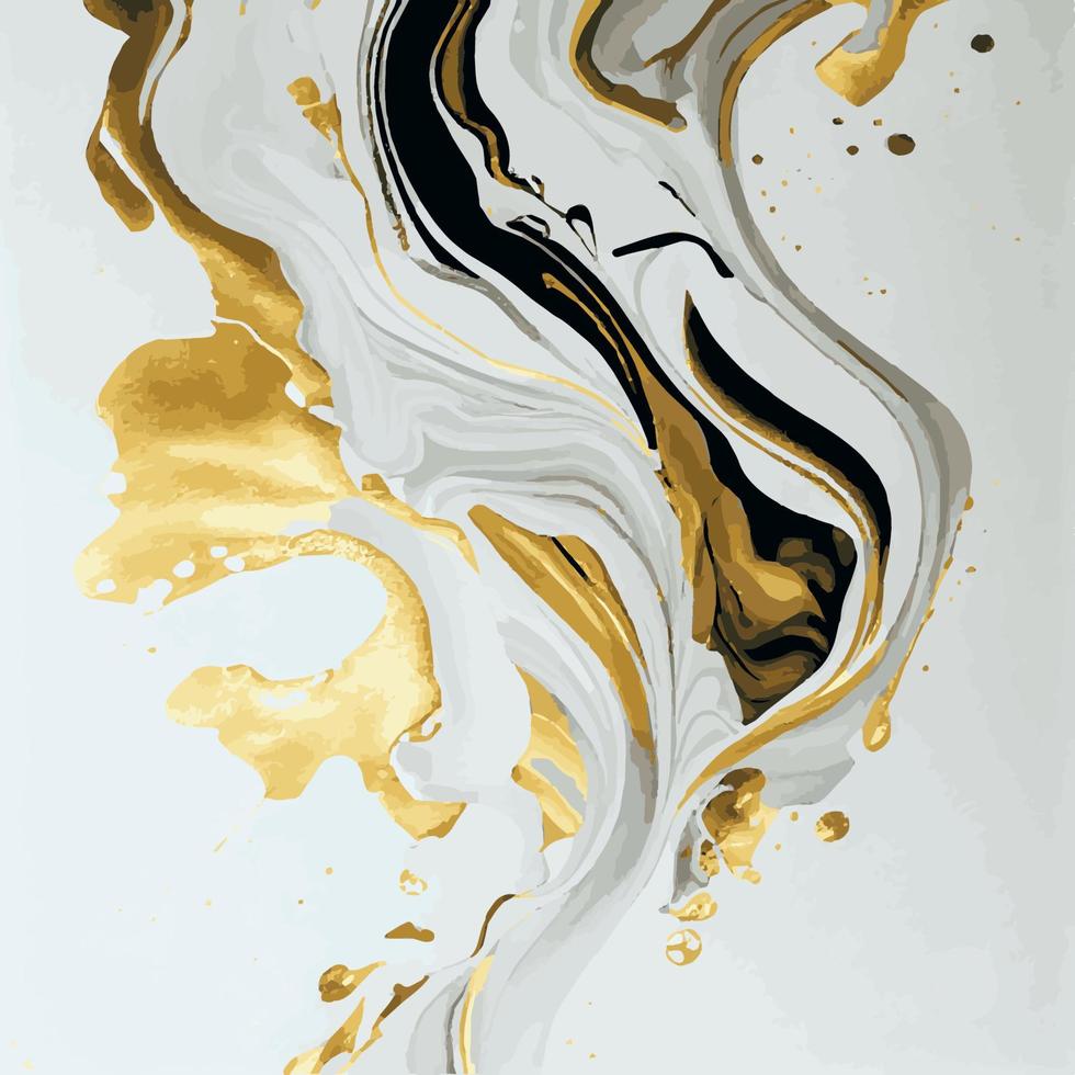 marmor textur design, färgrik vit guld marmor yta, böjd rader, ljus abstrakt bakgrund design - vektor
