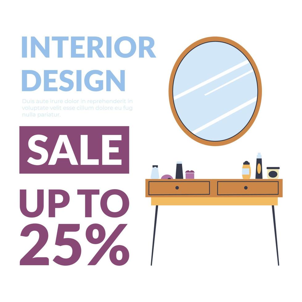 interiör design försäljning upp till 25, möbel affär vektor