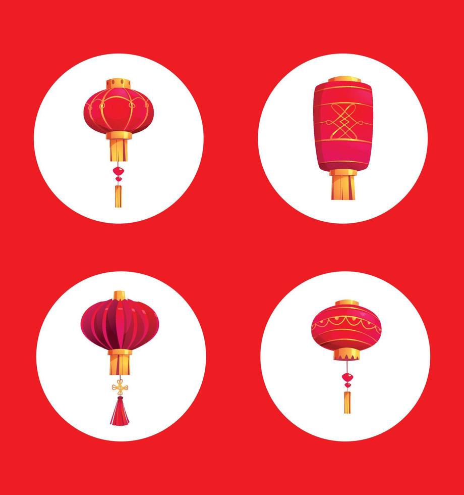 chinesisches neujahrsfest asiatische papierlaternen vektor