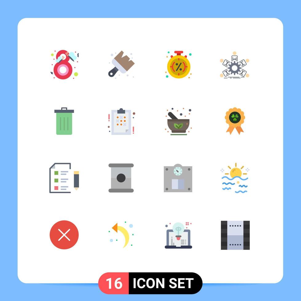modern uppsättning av 16 platt färger och symboler sådan som företag grupp borsta team försäljning redigerbar packa av kreativ vektor design element