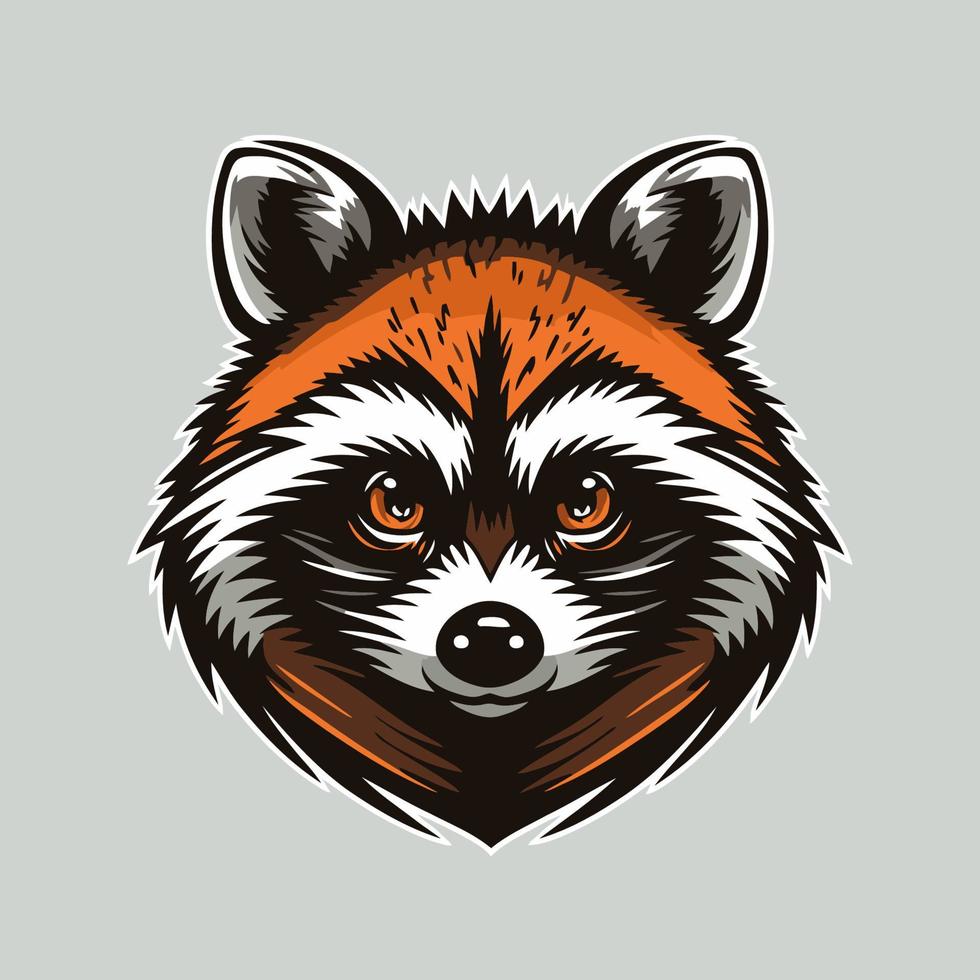 tvättbjörn huvud djur- logotyp karaktär maskot vektor illustration