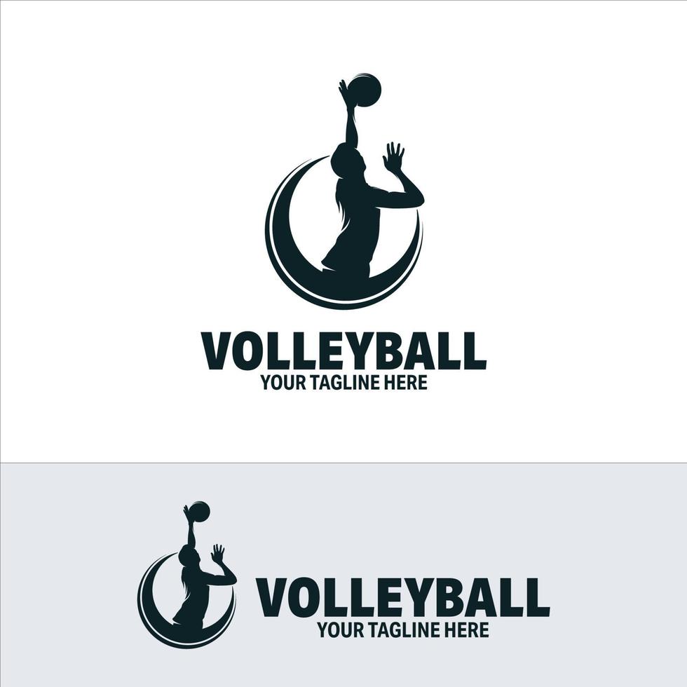 volleyboll sport logotyp design inspiration vektor