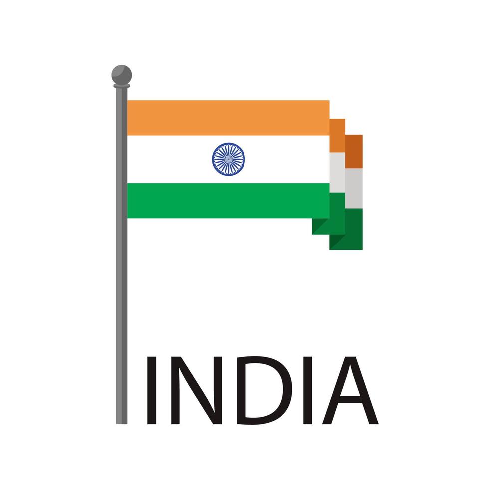 Indien Land flagga och Karta. vektorer