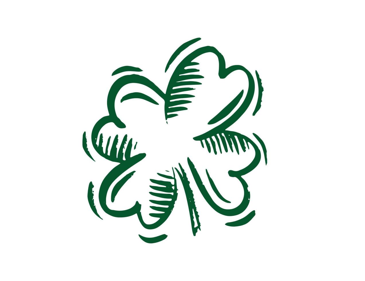 st. Patricks dag. retro stil emblem blad klöver. vektor