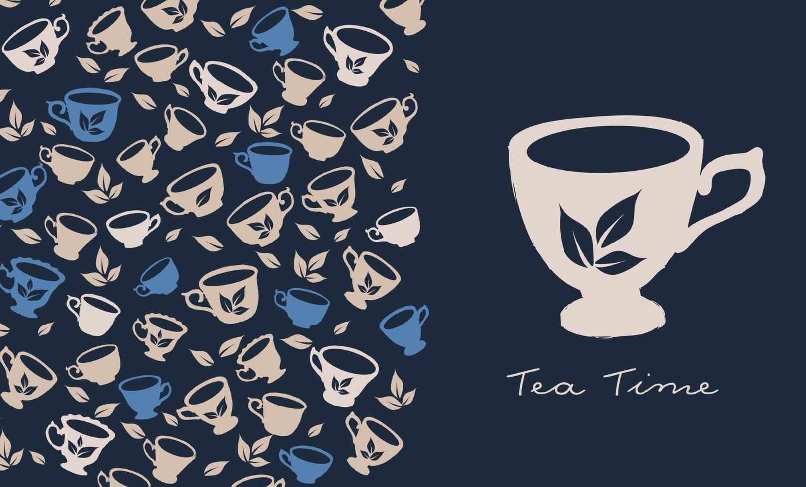 Teezeit. Hand gezeichnet eine Tasse Tee. vektor