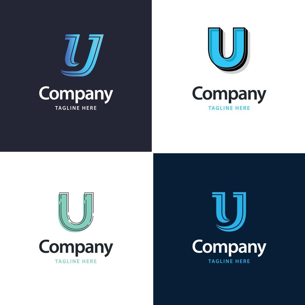 Buchstabe u großes Logo-Pack-Design kreatives modernes Logo-Design für Ihr Unternehmen vektor