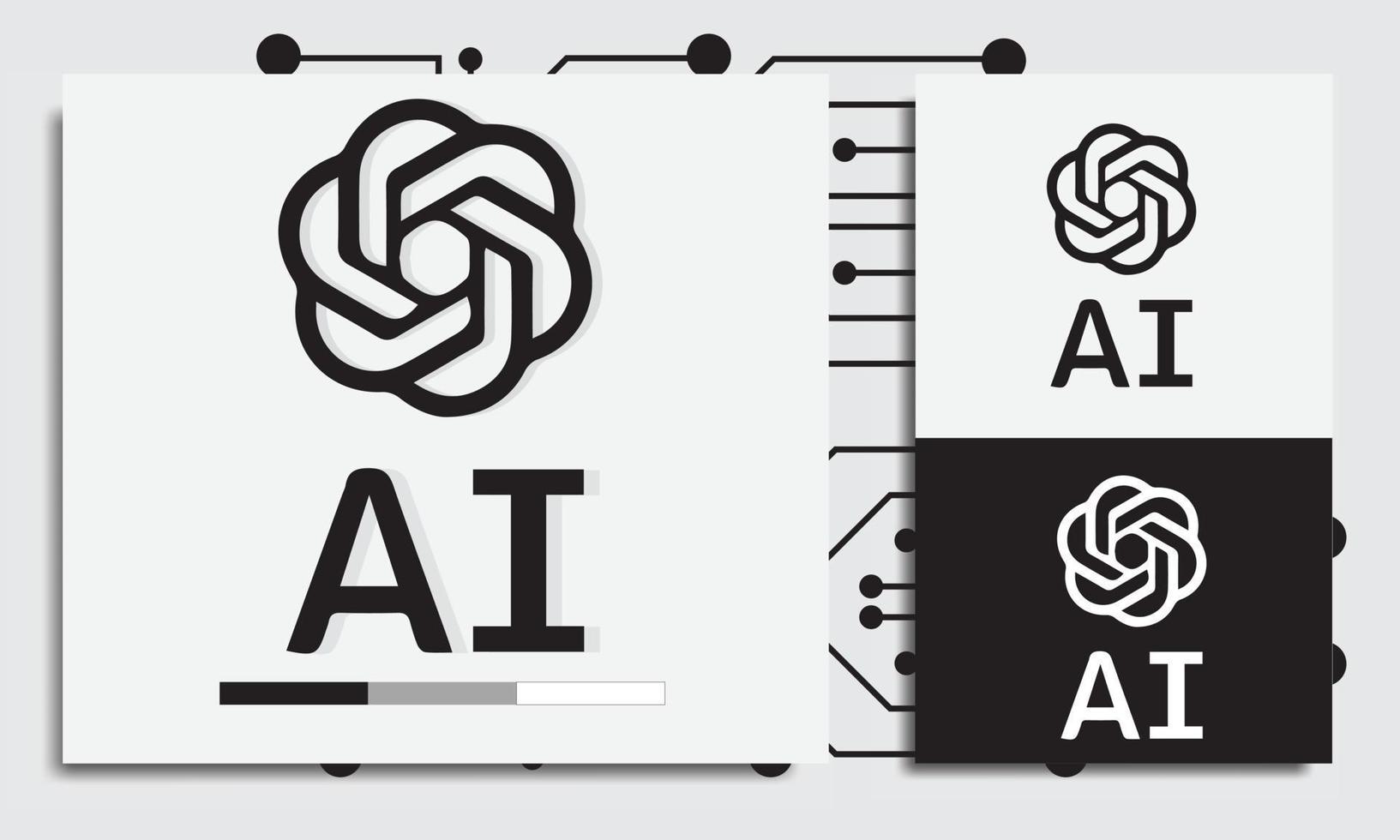 AI-Symbol-Logo für künstliche Intelligenz vektor