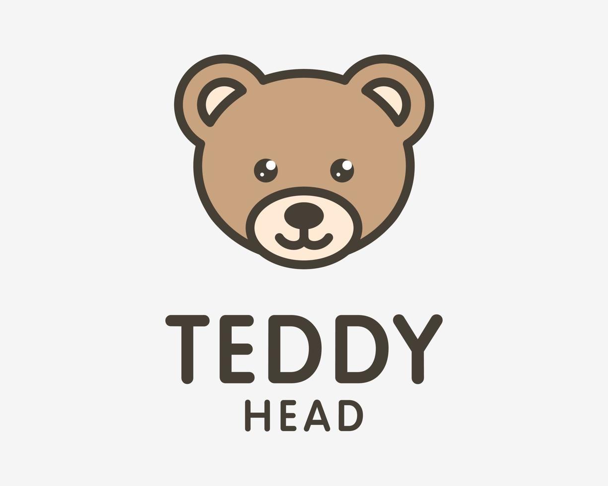 teddybär kindheit gefüllte puppe baby kinder kinder lustige illustration maskottchen vektor logo design