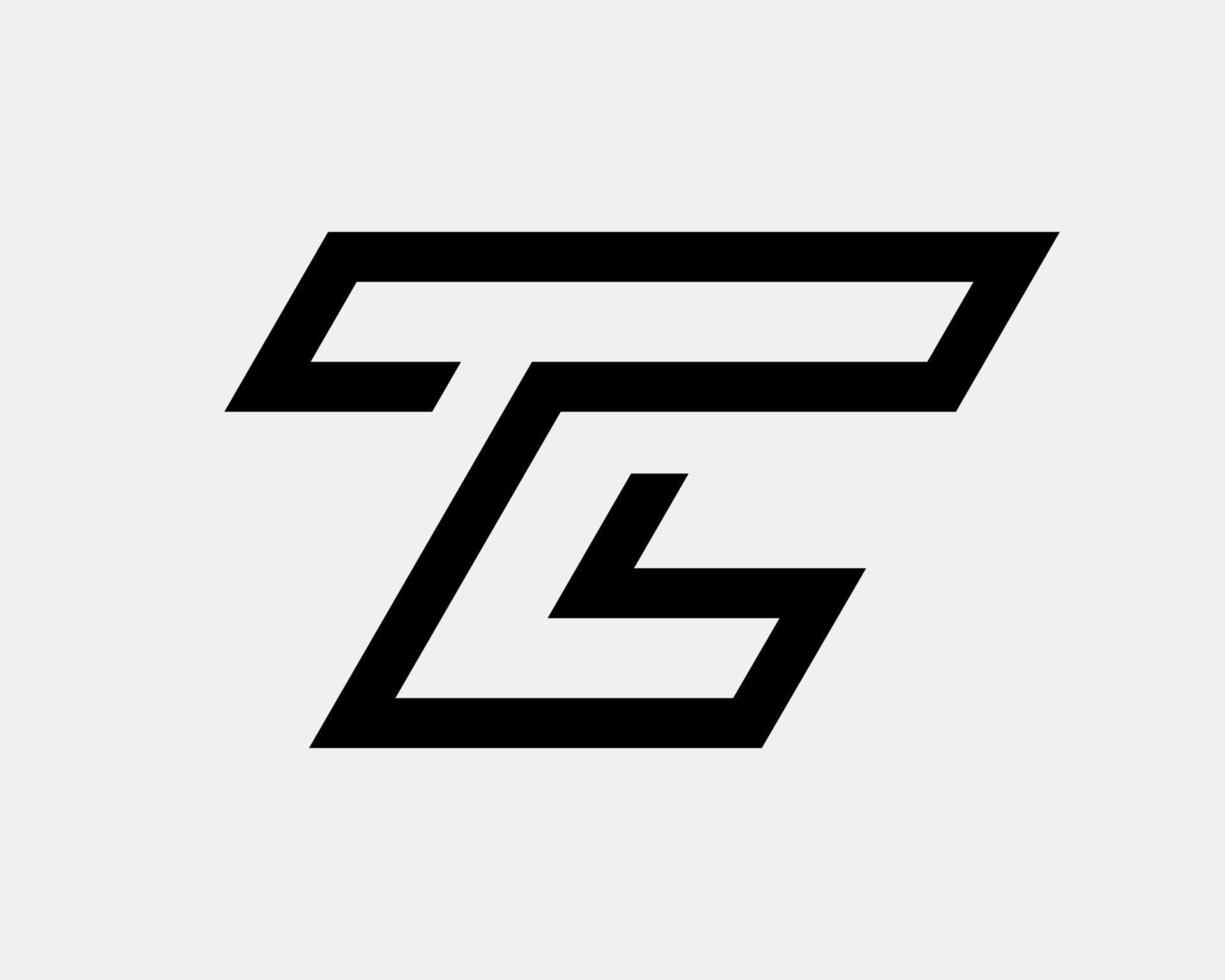 brev tc ct initialer enkel linje konst linjär minimal modern minimalistisk monogram vektor logotyp design