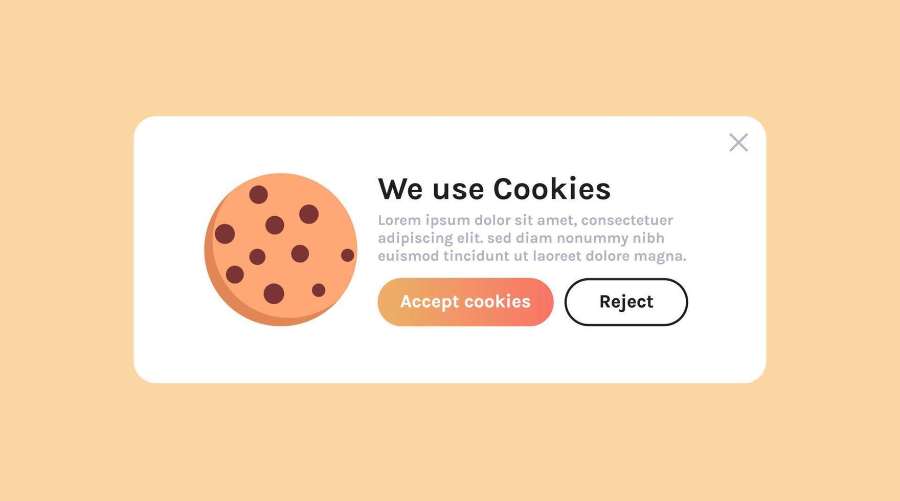 schutz personenbezogener daten information cookie und internet-webseite verwenden wir flache vektorillustration des cookie-richtlinienkonzepts. vektor