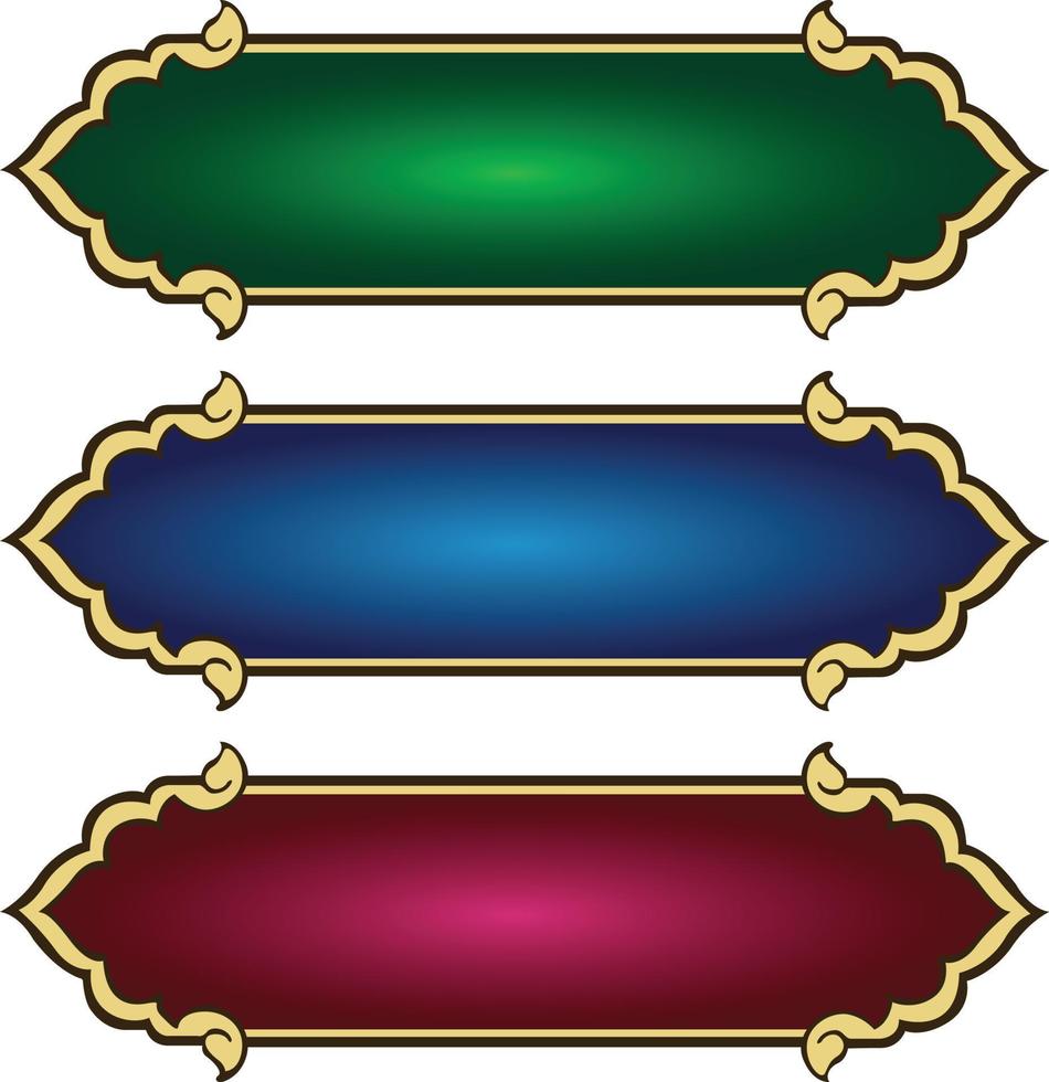 satz von luxuriösen goldenen arabischen islamischen banner titelrahmen png transparenter hintergrund gold textfeld vektor design bilder